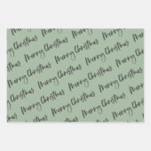 Monogram Wreath Frohe Weihnachtsfeiertage Geschenkpapier Set (Vorderseite 3)