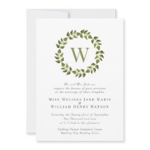 Monogram Wreath Green Wedding