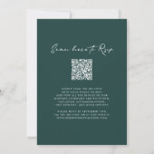 Monogram Wreath QR Code Forest Green Wedding Einladung (Rückseite)