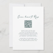 Monogram Wreath QR Code Forest Green Wedding Einladung (Rückseite)
