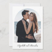 Monogram Wreath Rose Gold Foil Foto Hochzeit Einladung (Rückseite)