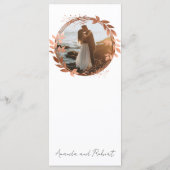 Monogram Wreath Rose Gold Foil Foto Hochzeit Menükarte (Rückseite)