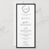 Monogram Wreath Sofort Download Wedding Menu Card Einladung (Vorderseite)