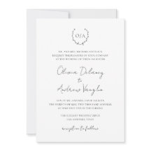 Monogram Wreath Wappen Foto Elegante Hochzeit