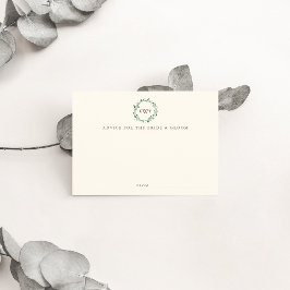 Monogram Wreath Wedding Advice Cards | Wald Hinweiskarte