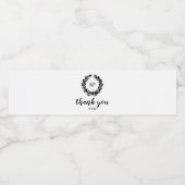 Monogram Wreath Wedding Custom Favorits Wasserflaschenetikett (Einzelnes Label)
