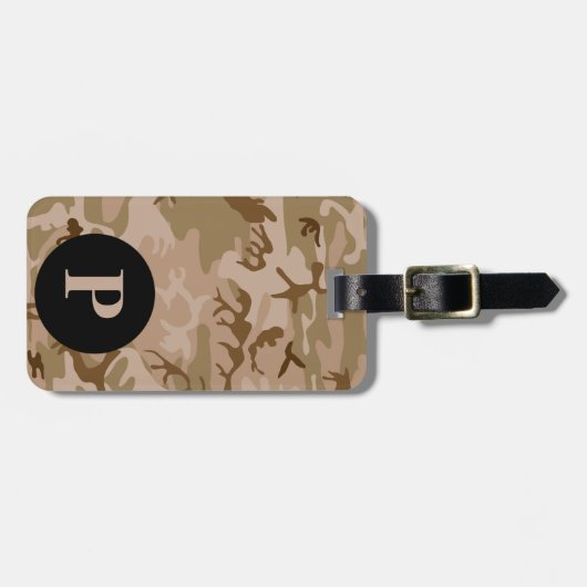 Monogram Wüste Militärische Camouflage Camouflage  Gepäckanhänger (Vorderseite horizontal)
