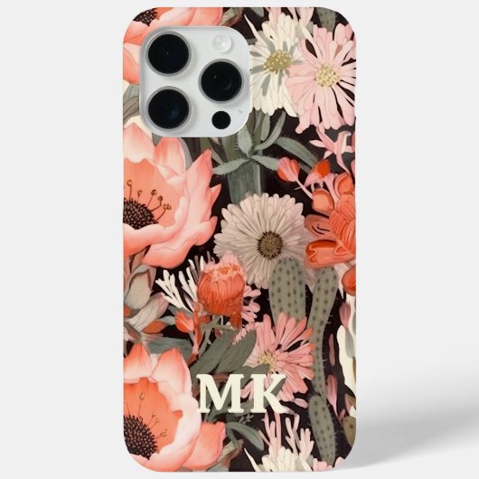 Monogram-Wüste-Wildblumen Moderne bläserne Case-Mate iPhone Hülle (Rückseite)