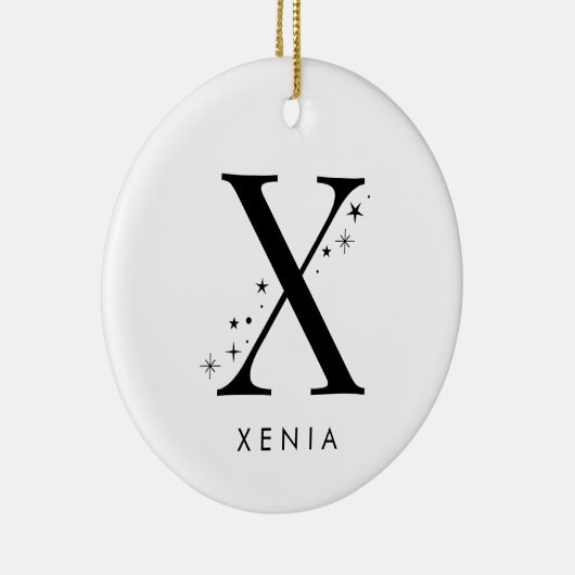 Monogram X Celestie Name Keramik Ornament (Rechts)