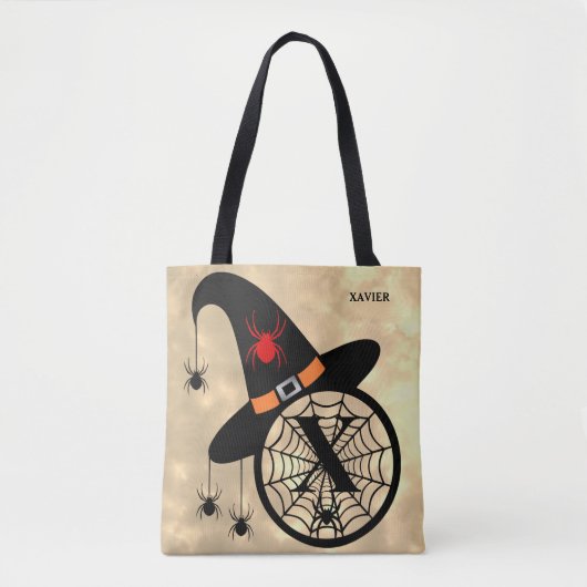 Monogram X Cloud Sky Hexenspinnen Name All-over Tasche (Vorderseite)