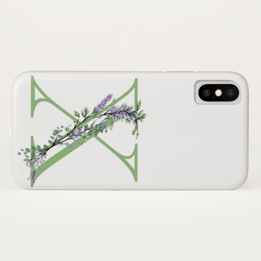 Monogram X Lavendel Eucalyptus Case-Mate iPhone Hülle (Rückseite (Horizontal))