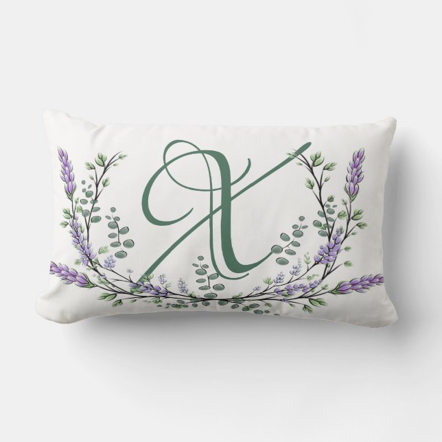 Monogram X Lavendel Eucalyptus Lendenkissen (Vorderseite)
