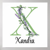 Monogram X Lavendel Eucalyptus Poster Kinderzimmer (Vorne)