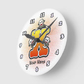 Monogram X Socken-Monkey-Uhr Runde Wanduhr (Winkel)