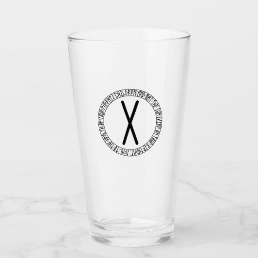 Monogram X - Viking Style - Pint Glass Glas (Vorderseite)