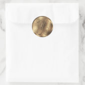 Monogram Y Bronze Wedding Invitation Holiday Runder Aufkleber (Tasche)
