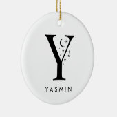 Monogram Y Celestie Name Keramik Ornament (Rechts)