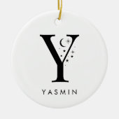 Monogram Y Celestie Name Keramik Ornament (Vorne)