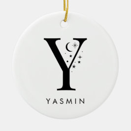 Monogram Y Celestie Name Keramik Ornament