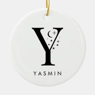 Monogram Y Celestie Name Keramik Ornament