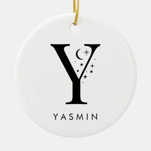 Monogram Y Celestie Name Keramik Ornament (Vorne)