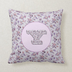 Monogram Y für Luxus-Blume Kissen