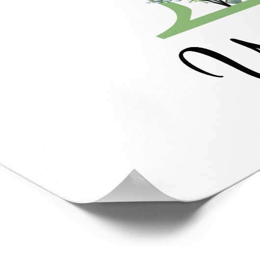 Monogram Y Lavendel Eucalyptus Kinderzimmer Poster (Ecke)