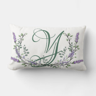 Monogram Y Lavendel Eucalyptus Lendenkissen