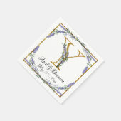 Monogram Y, Lavender Eucalyptus, gold sparkle   Serviette (Ecke)