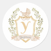 Monogram Y | Neutral Runder Aufkleber (Vorderseite)