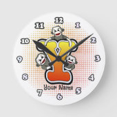 Monogram Y Sock Monkey-Uhr Runde Wanduhr (Vorderseite)
