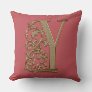 Monogram Y Soft Wedding Rose Abschluss Geburtstag Kissen