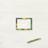 Monogram Yellow Black-Mit Augen Susan-Blume Post-it Klebezettel (Auf Schreibtisch)