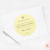 Monogram Yellow Candle Wellness-Center Product Lab Runder Aufkleber (Umschlag)