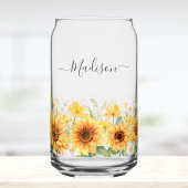 Monogram Yellow Flower Sunflower Floral Botanical Dosenglas