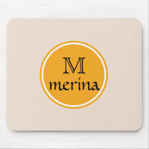 Monogram Yellow Gold Circle Mousepad