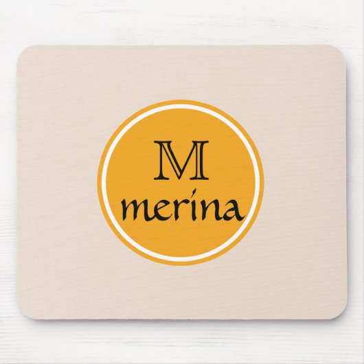 Monogram Yellow Gold Circle Mousepad (Vorne)