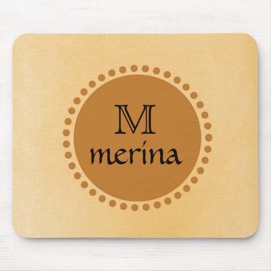 Monogram Yellow Gold Circle Mousepad (Vorne)