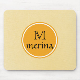 Monogram Yellow Gold Circle Mousepad