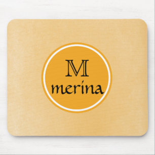 Monogram Yellow Gold Circle Mousepad
