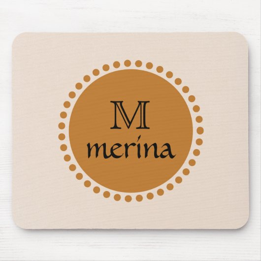 Monogram Yellow Gold Circle Mousepad (Vorne)