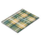 Monogram Yellow Green Kariert Spiral Notebook Notizblock (Linke Seite)