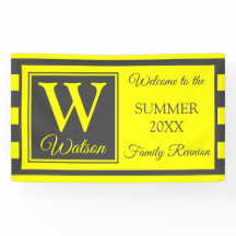 Monogram Yellow Grey Stripes Summer Family Wieders