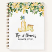 Monogram Yellow Lemon Tree Family Rezept Book Notizblock (Vorderseite)