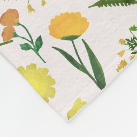 Monogram Yellow Orange Green Boho Trendy Fleecedecke (Ecke)