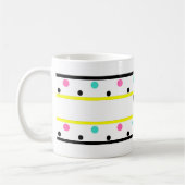Monogram Yellow Pink Türkis Polka Dots Kaffeetasse (Links)