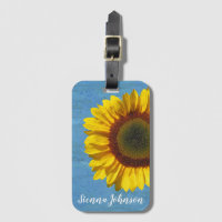 Monogram Yellow Sunflower Gepäckmarke