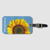 Monogram Yellow Sunflower Gepäckmarke Gepäckanhänger (Vorderseite (Horizontal))
