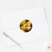 Monogram Yellow Tulip Wedger Sticker Siegel (Umschlag)
