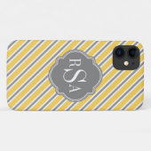 Monogram Yellow White Stripe Muster Case-Mate iPhone Hülle (Rückseite (Horizontal))